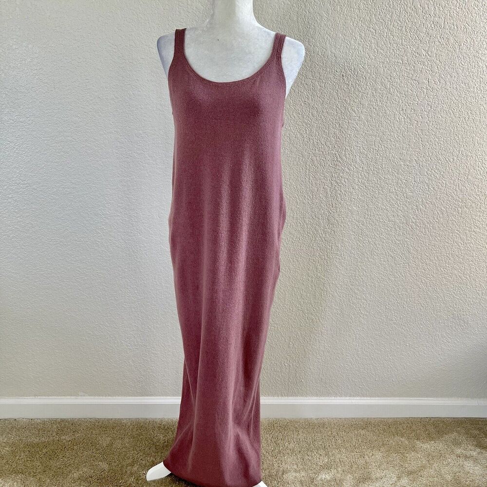 Colette Mordo By Sadimara Mauve Taupe Red Tank Fitted Sweater Dress Size Small